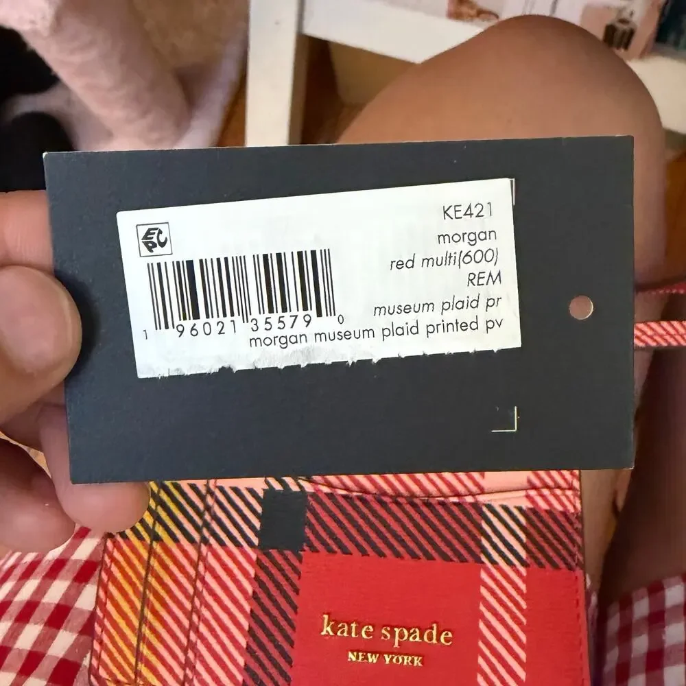 Kate Spade New York Morgan Museum Plaid Card Case Wristlet New With Tags